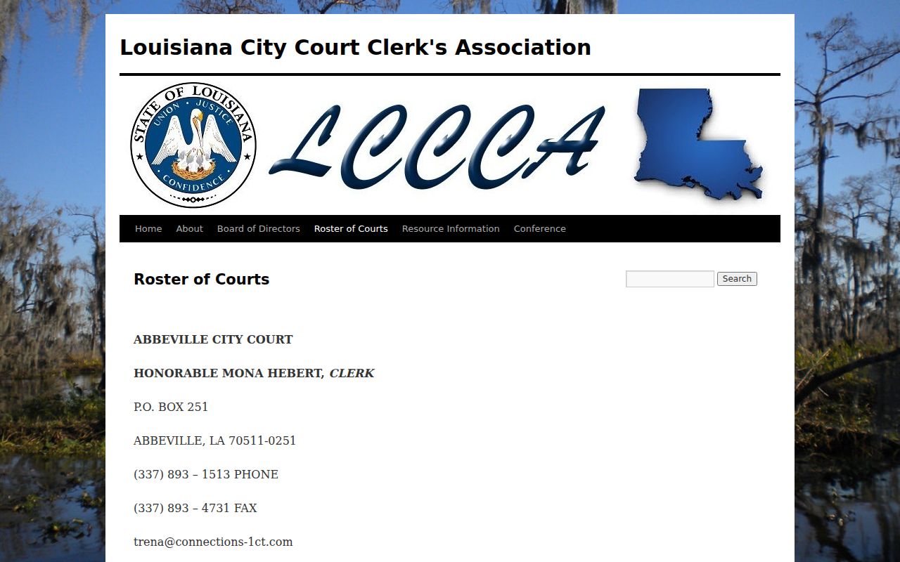 Ville Platte court docket City Court clerk roster